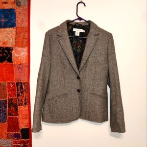 Vintage look wool blend blazer